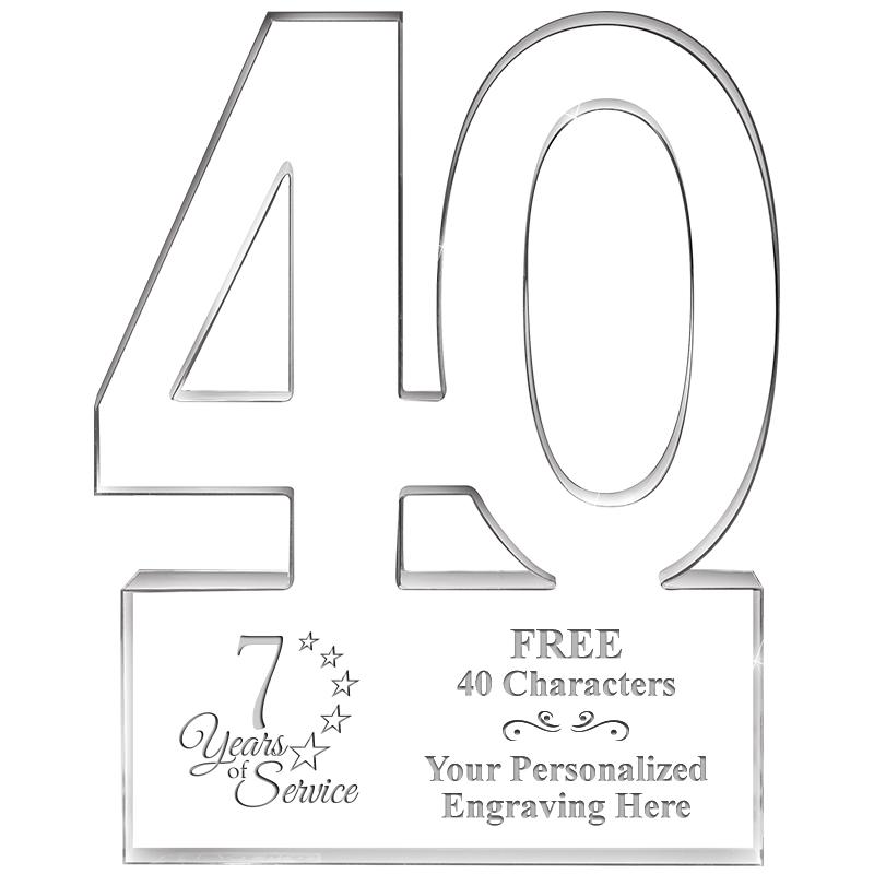 6" 40 YEARS OF SERVICE ACRYLIC