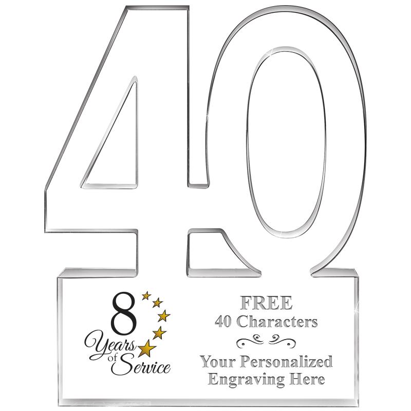 6" 40 YEARS OF SERVICE ACRYLIC