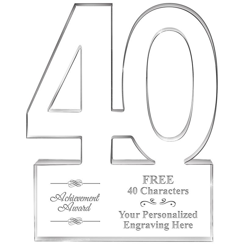 6" 40 YEARS OF SERVICE ACRYLIC