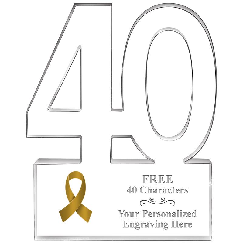 6" 40 YEARS OF SERVICE ACRYLIC