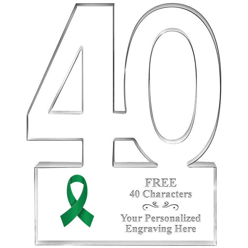 6" 40 YEARS OF SERVICE ACRYLIC