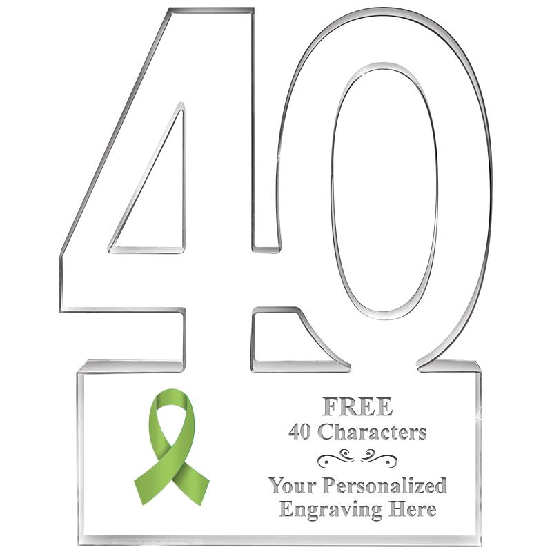 6" 40 YEARS OF SERVICE ACRYLIC