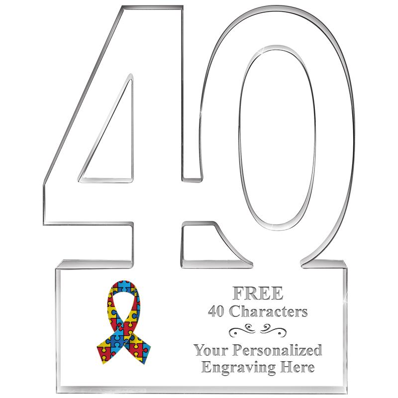 6" 40 YEARS OF SERVICE ACRYLIC