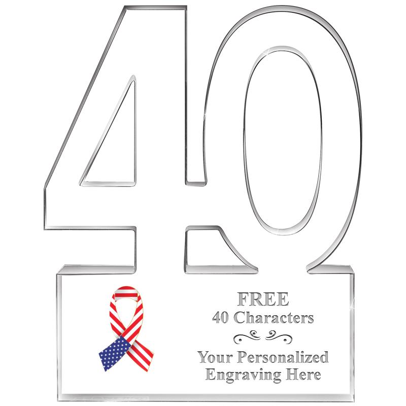 6" 40 YEARS OF SERVICE ACRYLIC