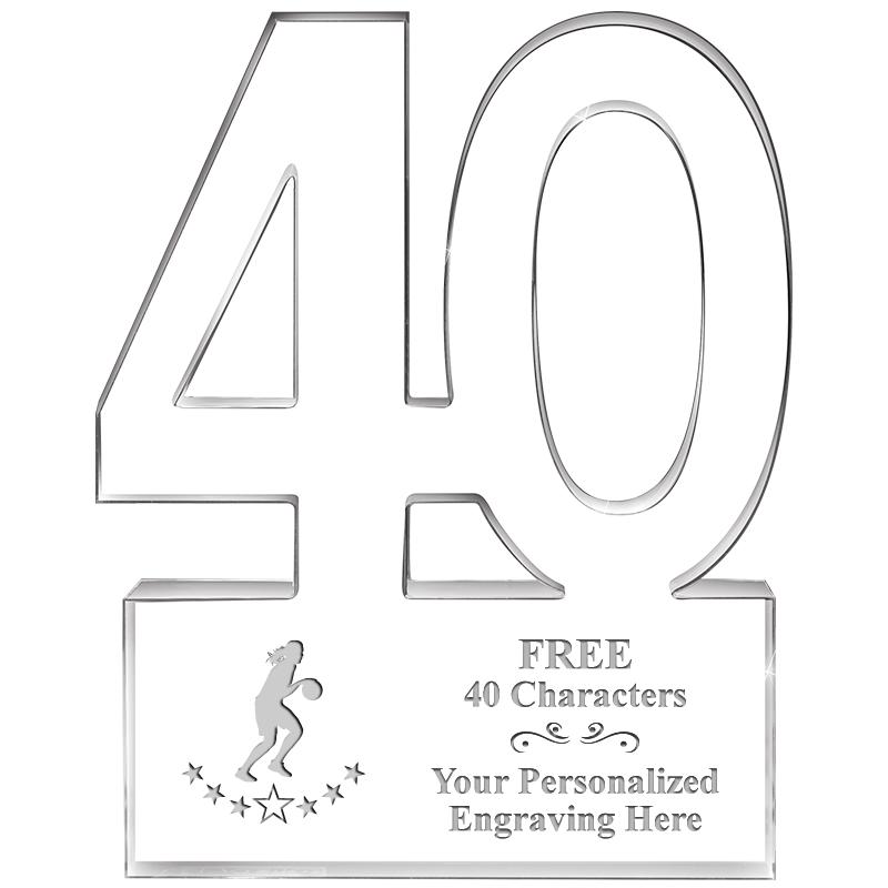 6" 40 YEARS OF SERVICE ACRYLIC