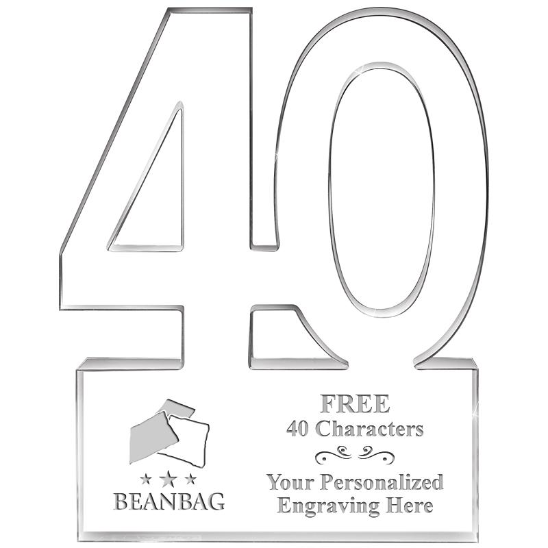 6" 40 YEARS OF SERVICE ACRYLIC