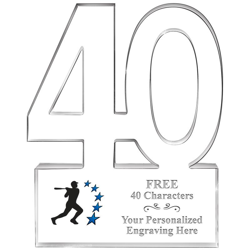 6" 40 YEARS OF SERVICE ACRYLIC