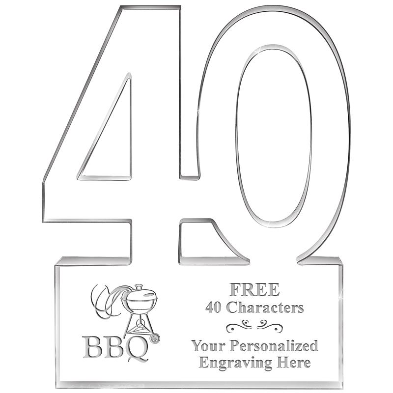 6" 40 YEARS OF SERVICE ACRYLIC