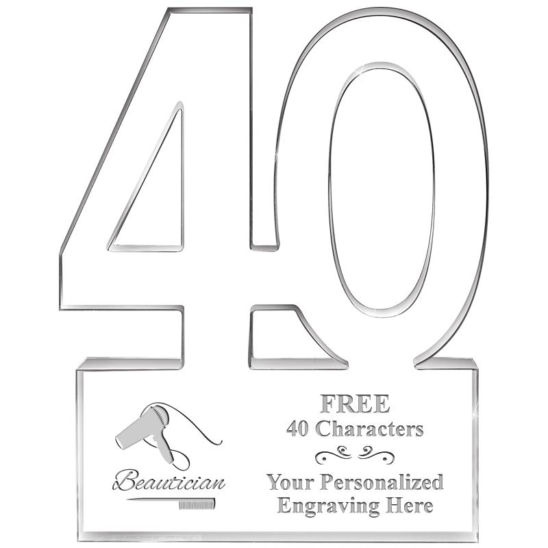 6" 40 YEARS OF SERVICE ACRYLIC