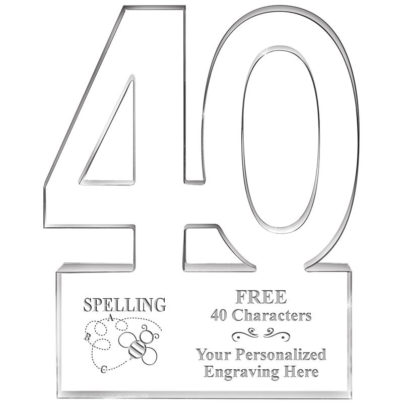 6" 40 YEARS OF SERVICE ACRYLIC