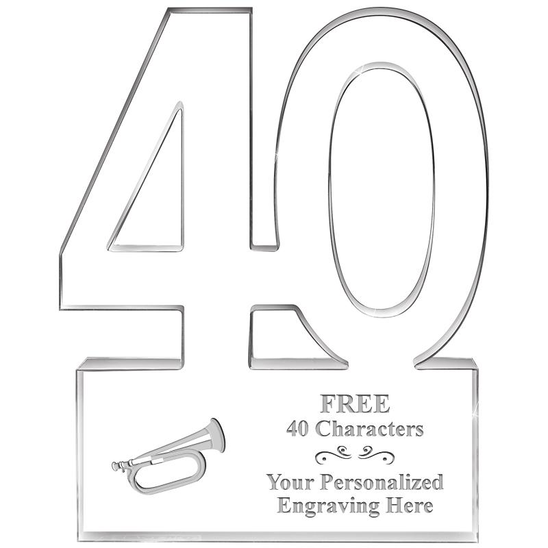 6" 40 YEARS OF SERVICE ACRYLIC