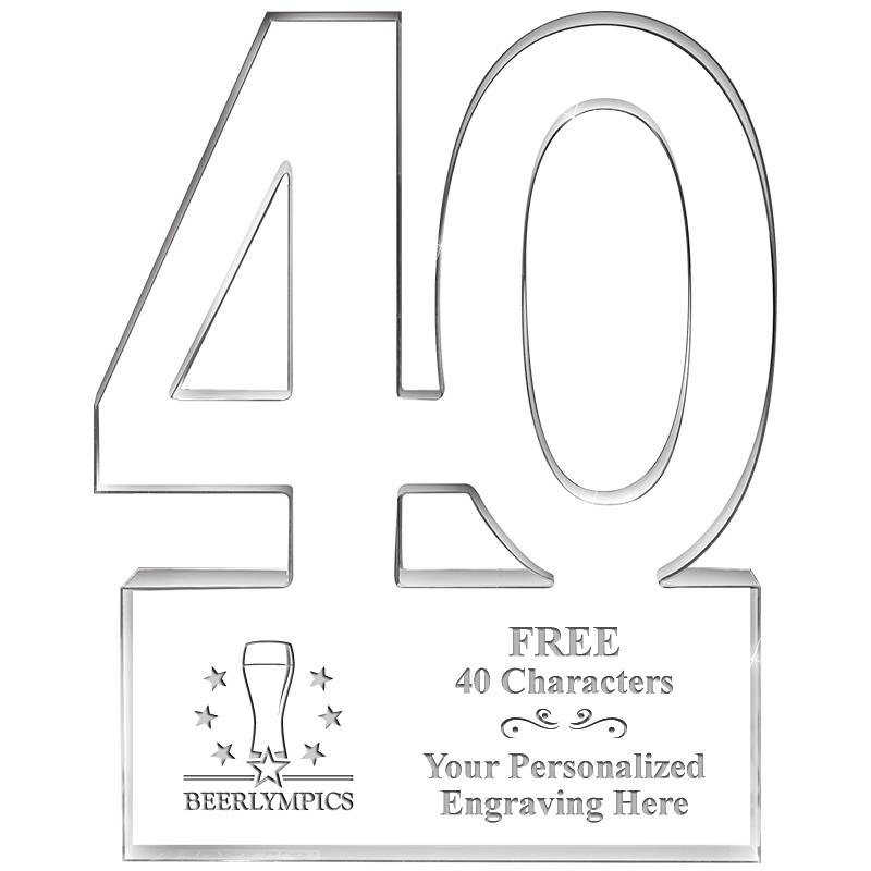 6" 40 YEARS OF SERVICE ACRYLIC