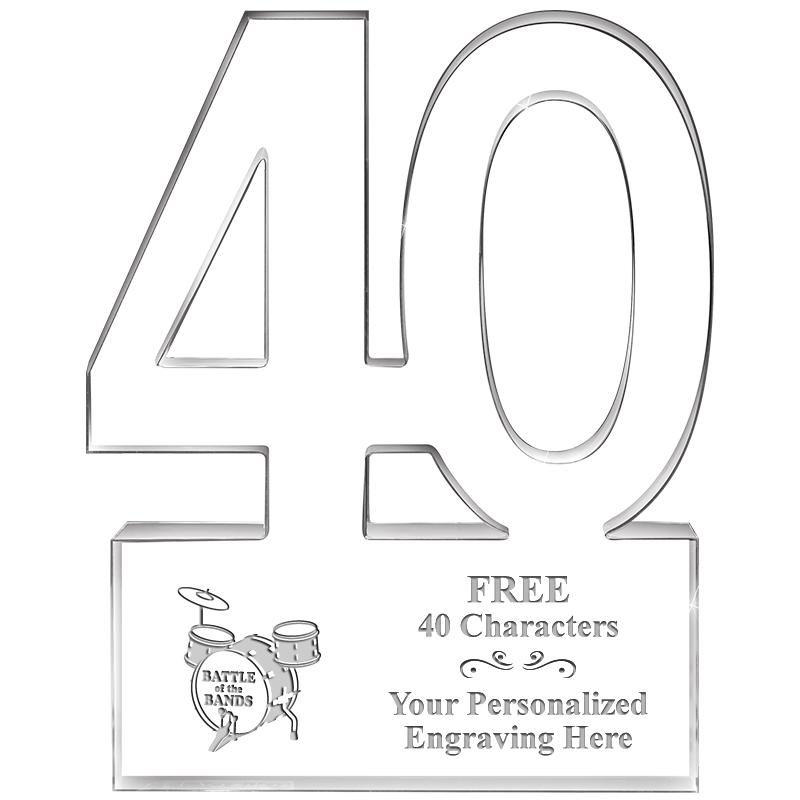 6" 40 YEARS OF SERVICE ACRYLIC