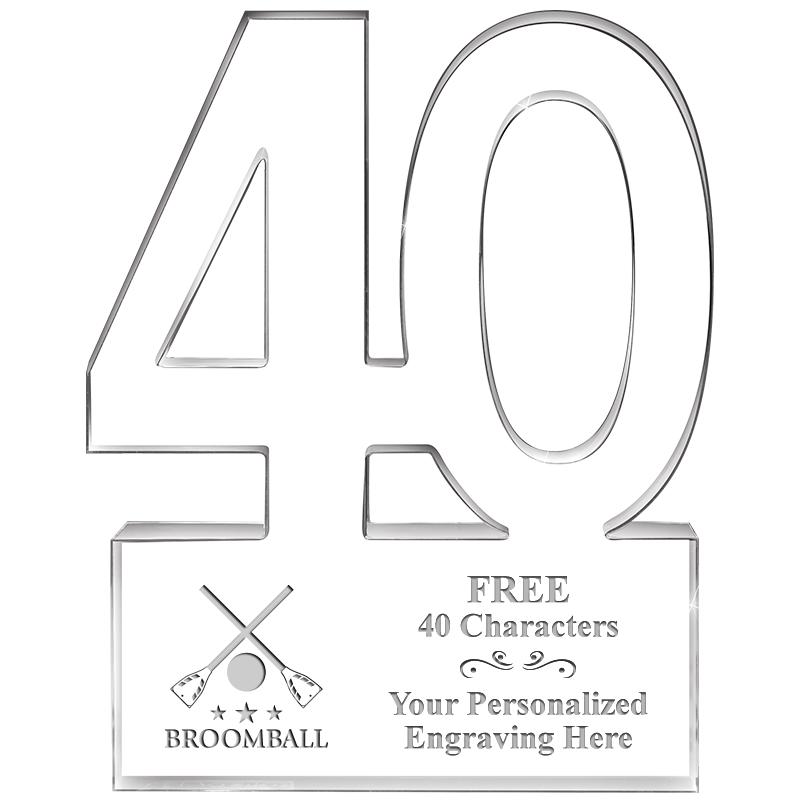 6" 40 YEARS OF SERVICE ACRYLIC