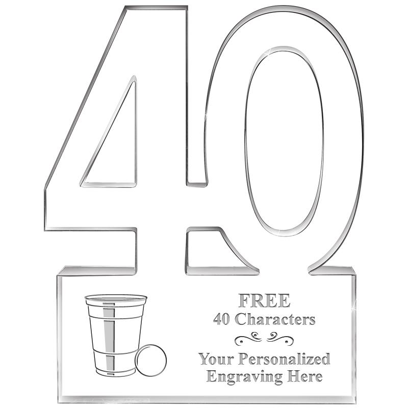 6" 40 YEARS OF SERVICE ACRYLIC