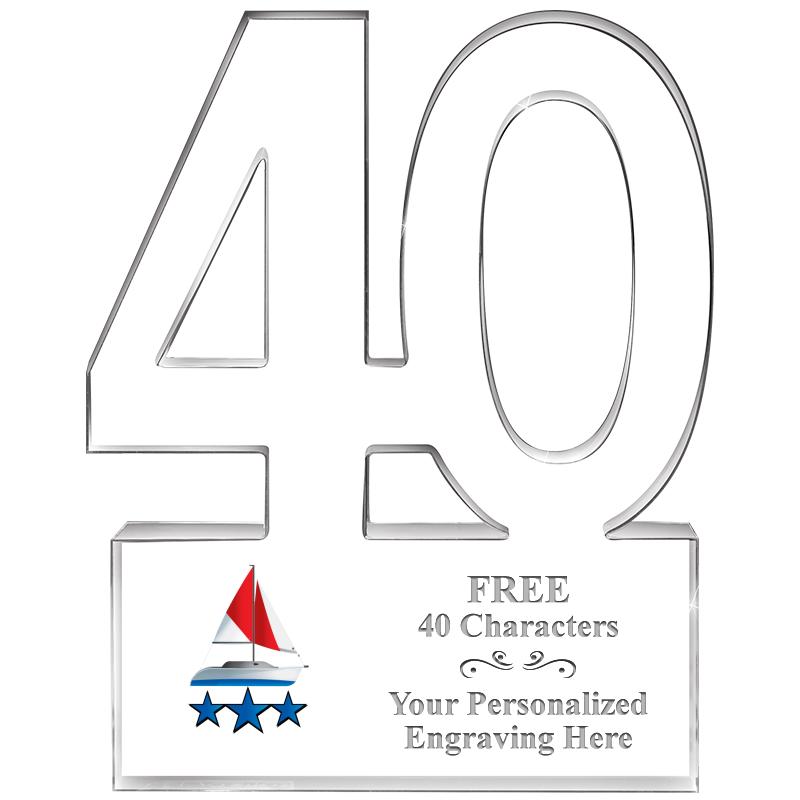 6" 40 YEARS OF SERVICE ACRYLIC