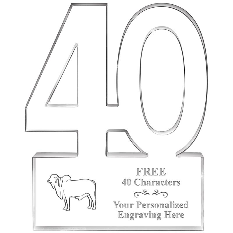 6" 40 YEARS OF SERVICE ACRYLIC