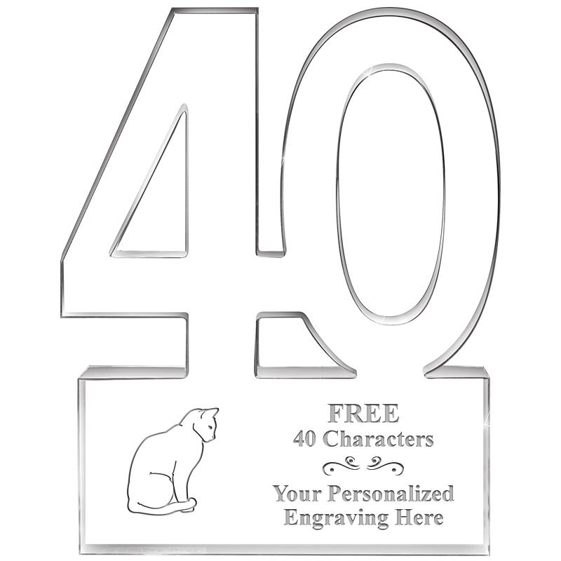 6" 40 YEARS OF SERVICE ACRYLIC