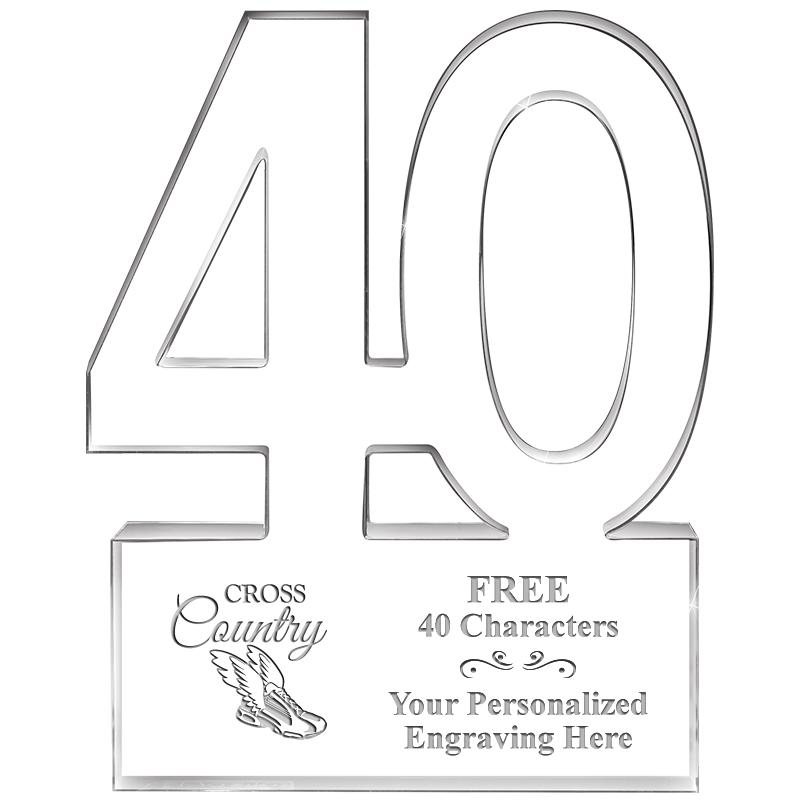 6" 40 YEARS OF SERVICE ACRYLIC