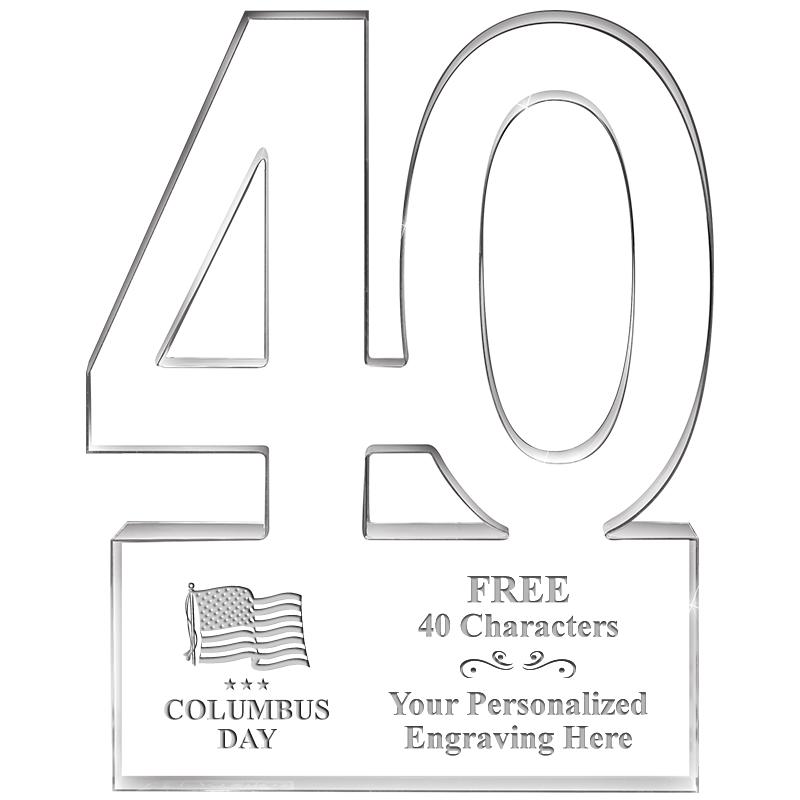 6" 40 YEARS OF SERVICE ACRYLIC