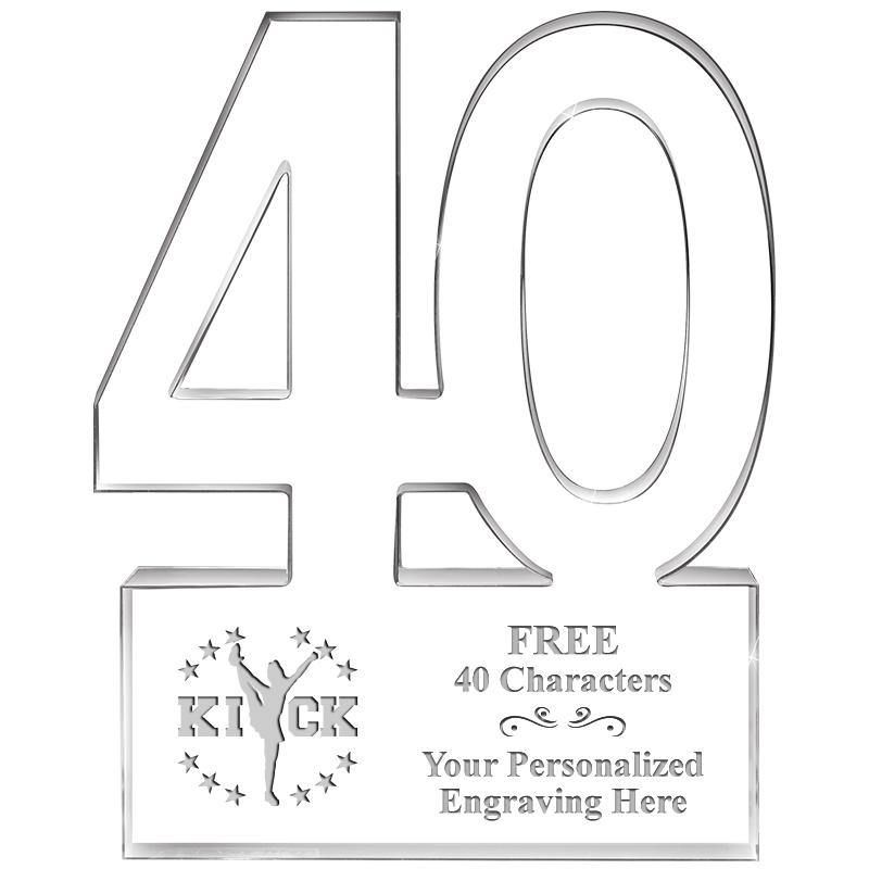 6" 40 YEARS OF SERVICE ACRYLIC