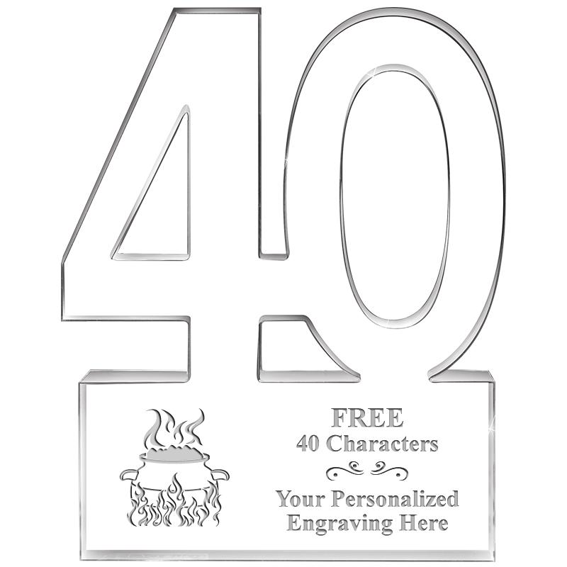 6" 40 YEARS OF SERVICE ACRYLIC