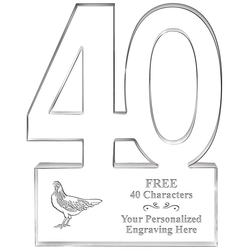 6" 40 YEARS OF SERVICE ACRYLIC