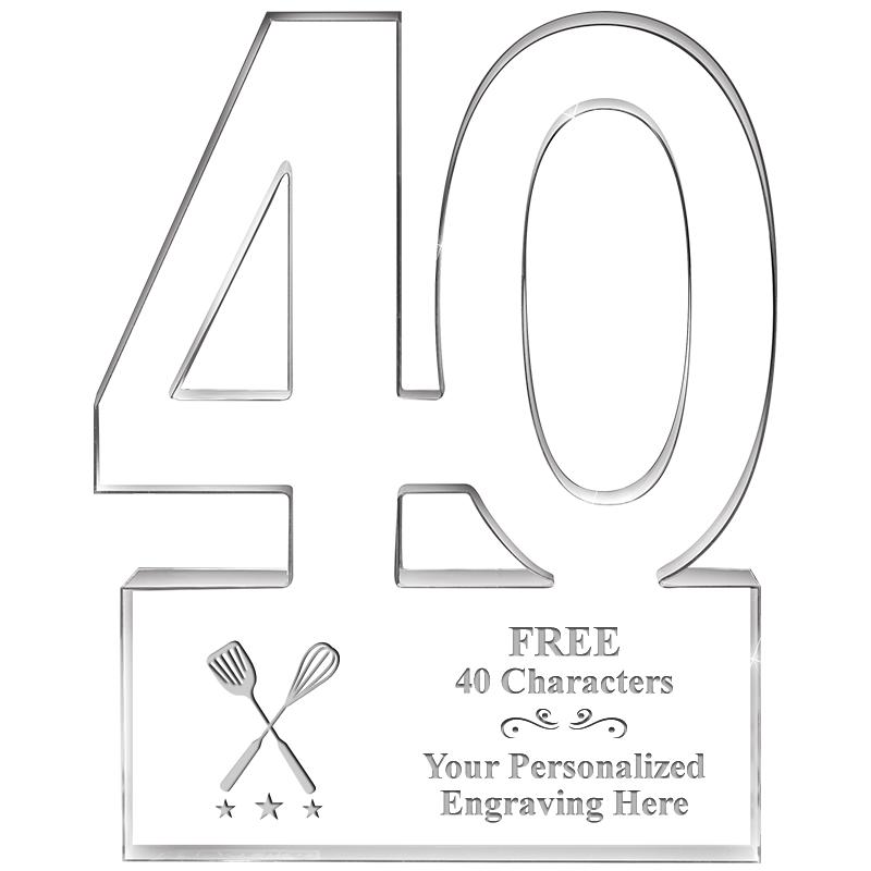 6" 40 YEARS OF SERVICE ACRYLIC