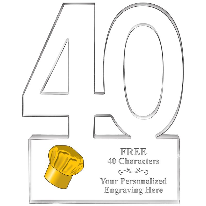 6" 40 YEARS OF SERVICE ACRYLIC