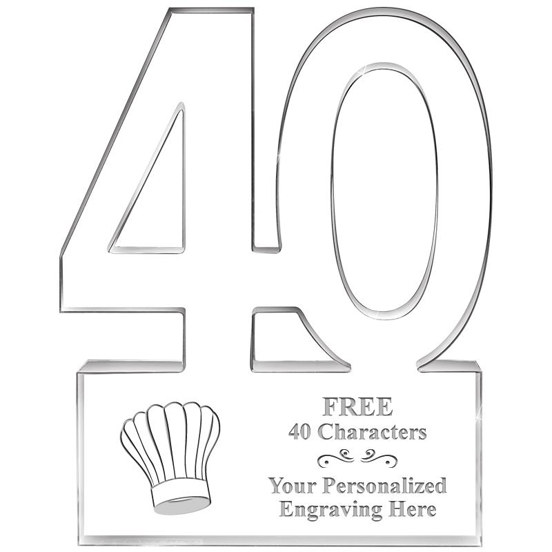 6" 40 YEARS OF SERVICE ACRYLIC