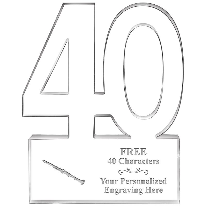 6" 40 YEARS OF SERVICE ACRYLIC