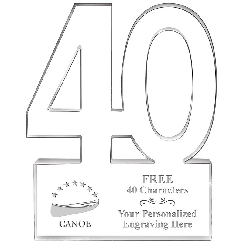 6" 40 YEARS OF SERVICE ACRYLIC