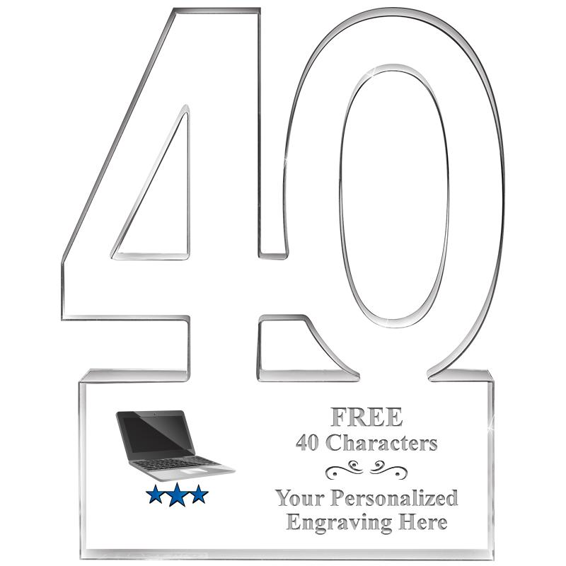 6" 40 YEARS OF SERVICE ACRYLIC