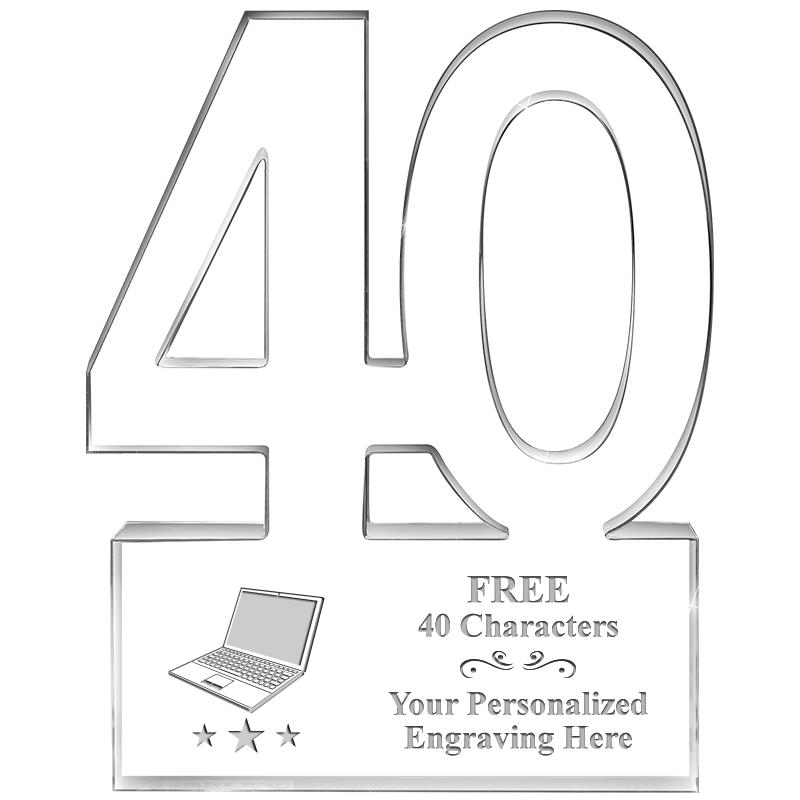 6" 40 YEARS OF SERVICE ACRYLIC