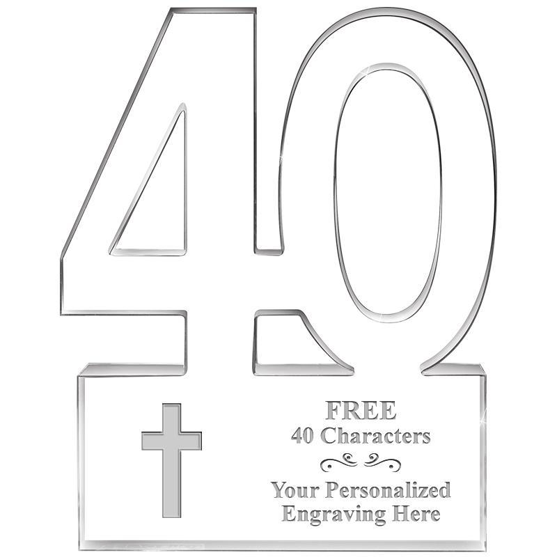 6" 40 YEARS OF SERVICE ACRYLIC