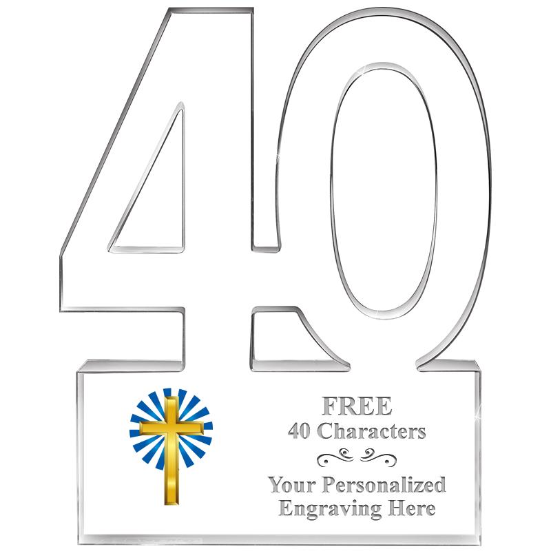 6" 40 YEARS OF SERVICE ACRYLIC