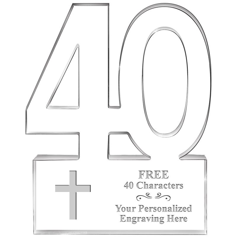 6" 40 YEARS OF SERVICE ACRYLIC