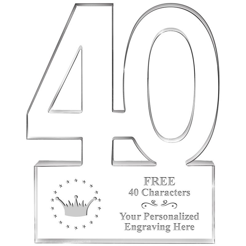 6" 40 YEARS OF SERVICE ACRYLIC