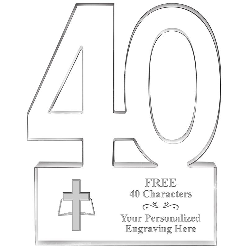 6" 40 YEARS OF SERVICE ACRYLIC