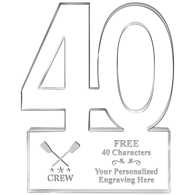 6" 40 YEARS OF SERVICE ACRYLIC