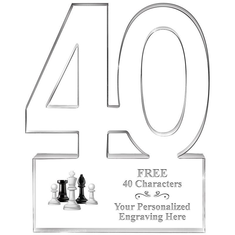 6" 40 YEARS OF SERVICE ACRYLIC