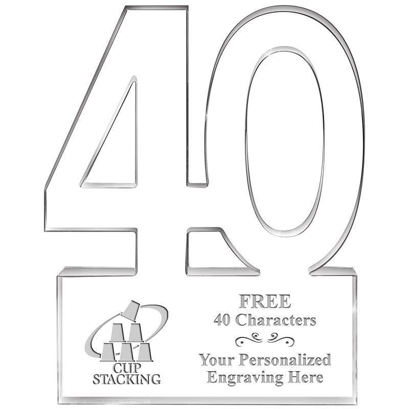 6" 40 YEARS OF SERVICE ACRYLIC