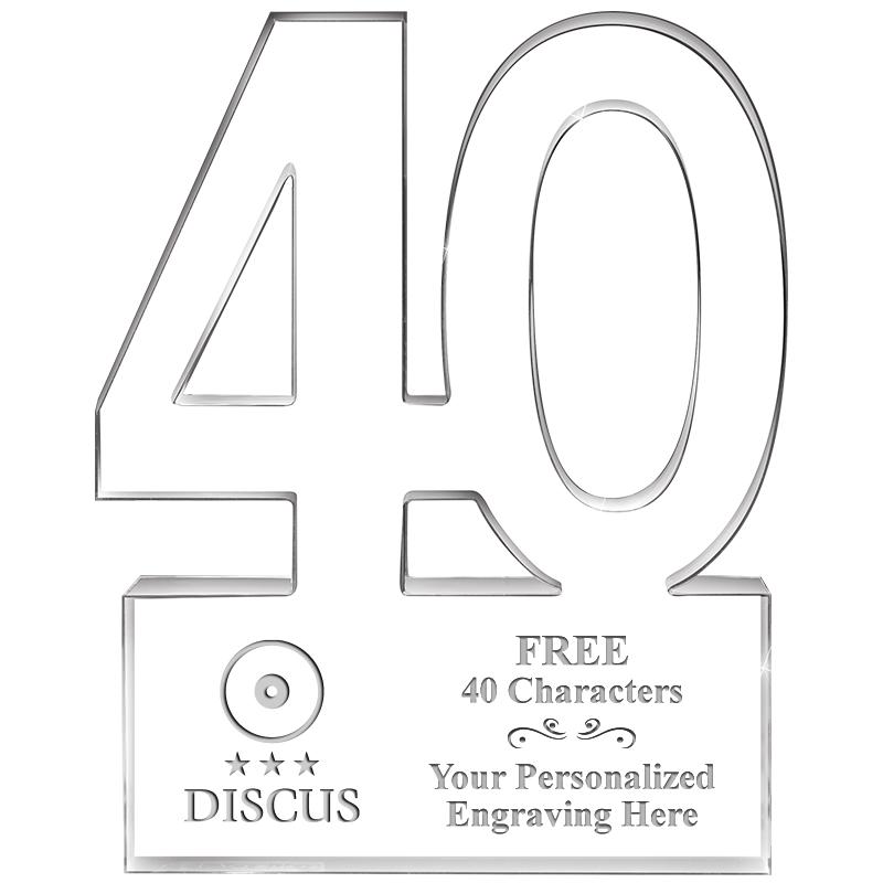 6" 40 YEARS OF SERVICE ACRYLIC