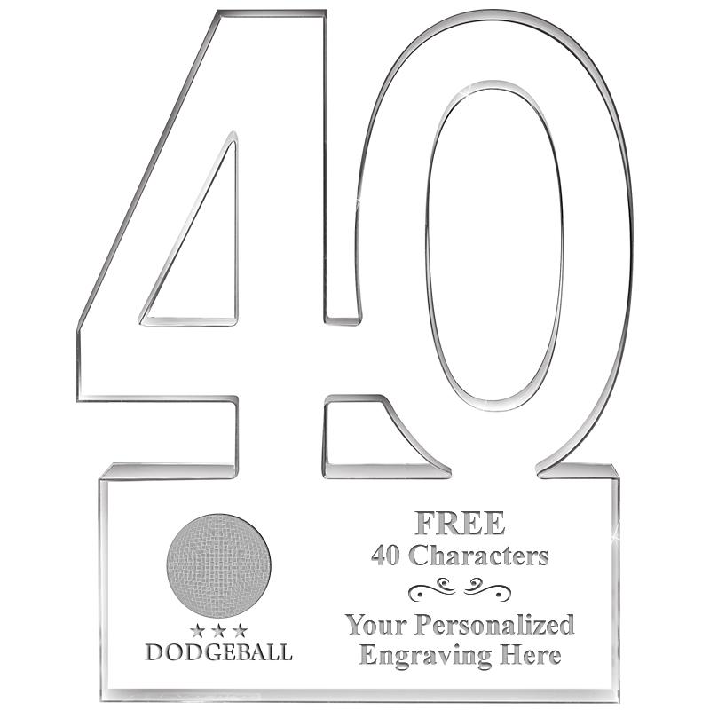 6" 40 YEARS OF SERVICE ACRYLIC