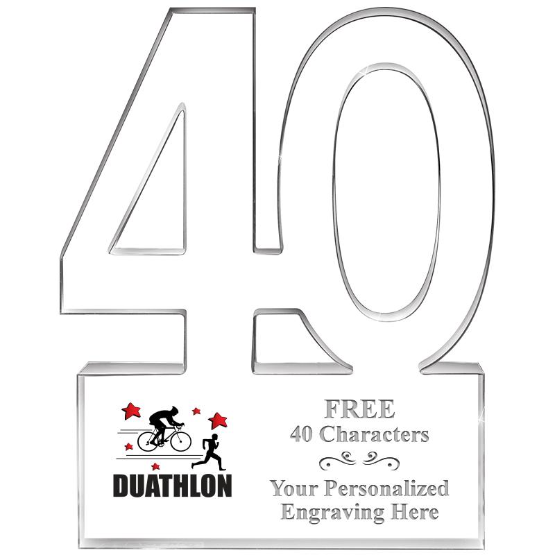 6" 40 YEARS OF SERVICE ACRYLIC