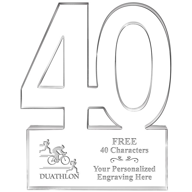 6" 40 YEARS OF SERVICE ACRYLIC