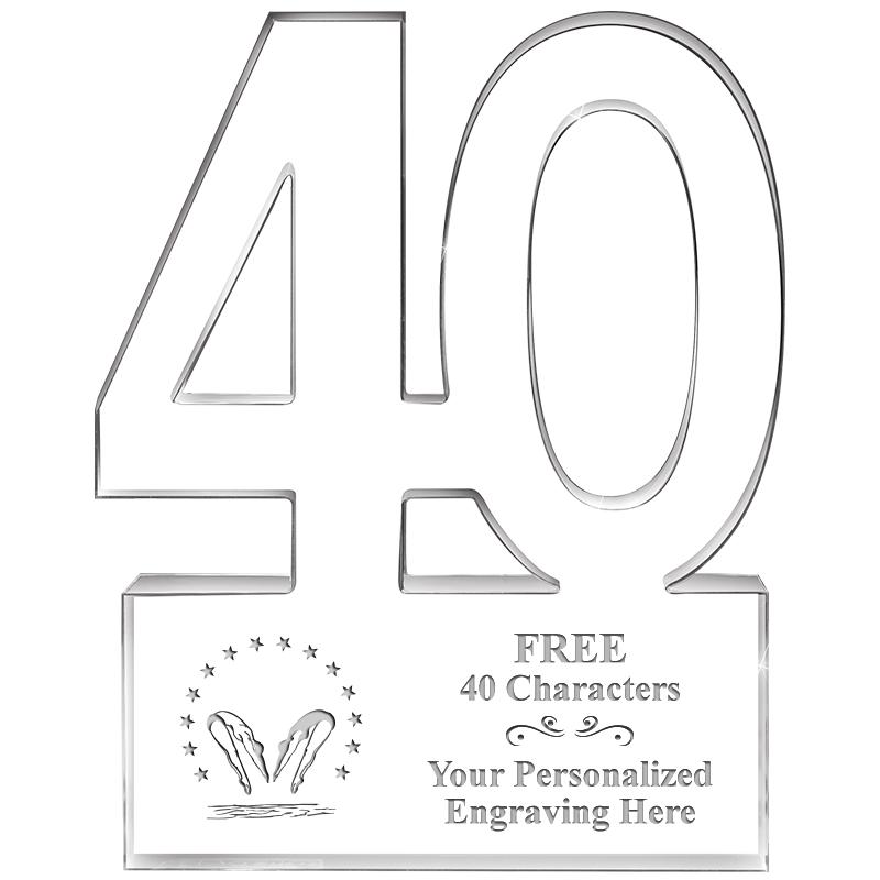 6" 40 YEARS OF SERVICE ACRYLIC