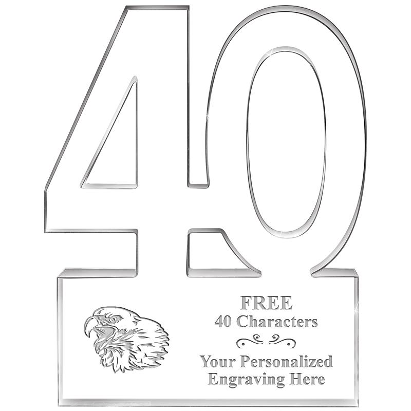 6" 40 YEARS OF SERVICE ACRYLIC