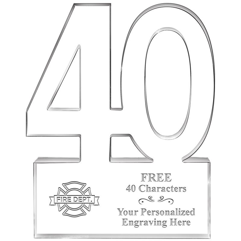 6" 40 YEARS OF SERVICE ACRYLIC