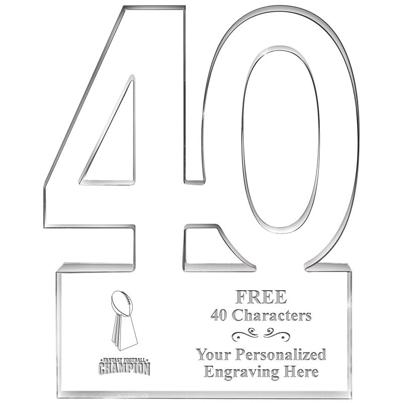 6" 40 YEARS OF SERVICE ACRYLIC